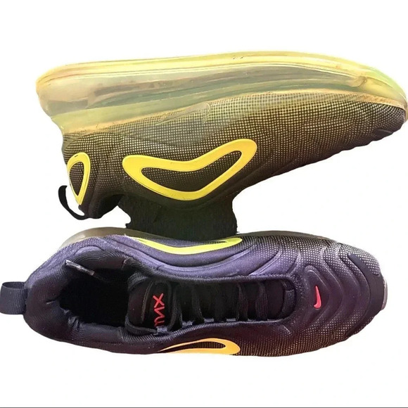 FALL CLEARANCE Nike Air Max 720 Black/Bright Crimson-Volt LIMITED EDITION! - Picture 2 of 7